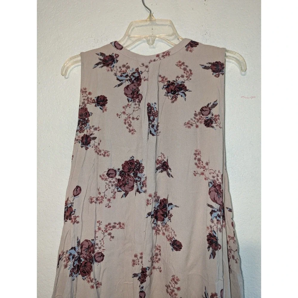 Free People Tree Swing Tunic Dress Small Washed Stone Floral‎ Combo Bohemian